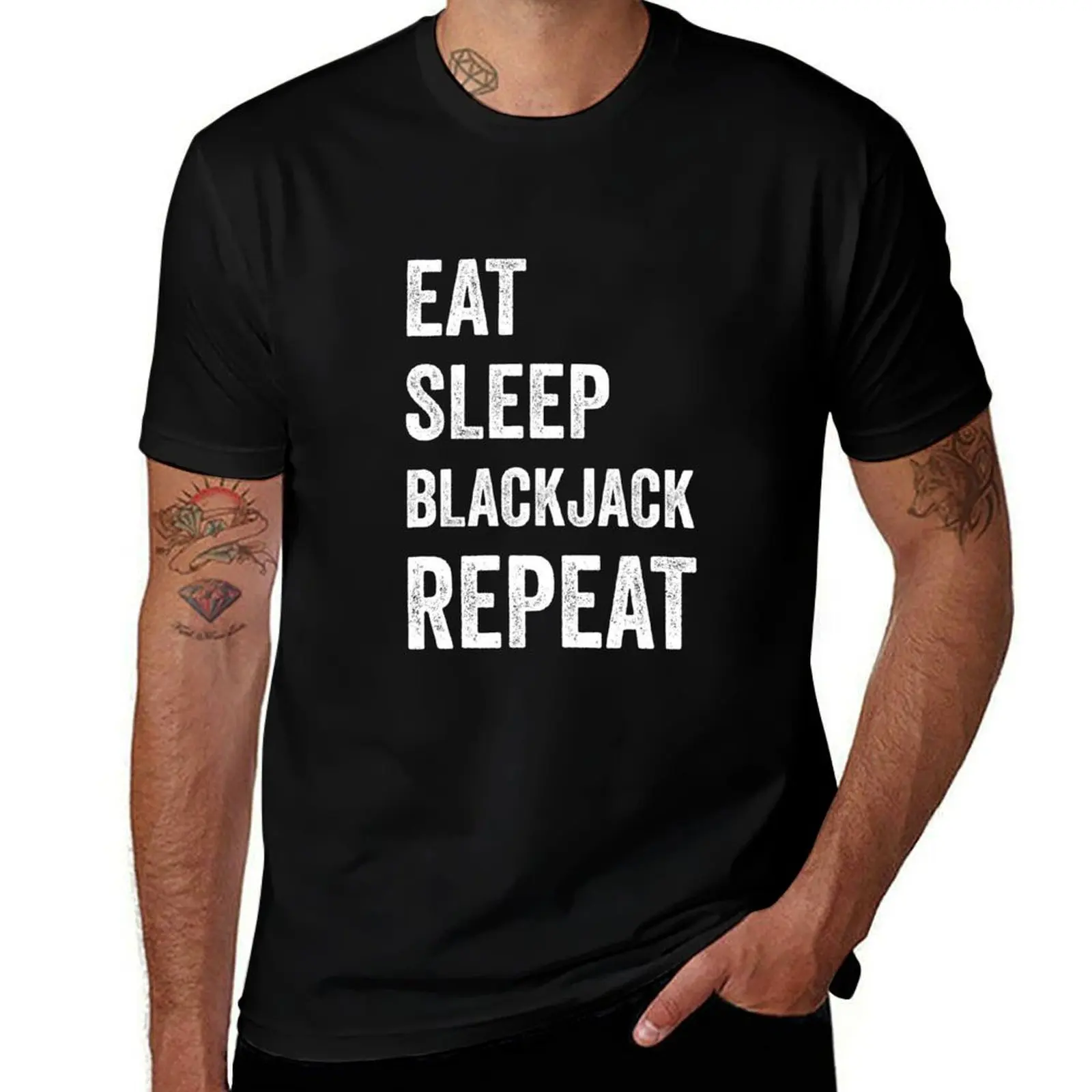 Eat Sleep Blackjack Repeat Board Game Blackjack Player Gift T-Shirt Minimal Art Print T-Shirt