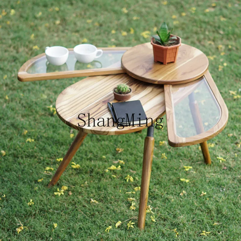

CL Wing Small Table, Artistic Creative Side Table, Compact Yet Multi-Person Tea Drinking Coffee Table for Balcony
