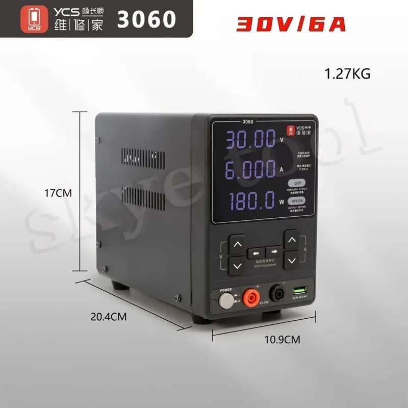 YCS 3060 30V 6A Catu Daya 180W Daya Tinggi untuk Pemeliharaan Ponsel DC Ammeter Mesin Pembakar Alat Perbaikan Sirkuit Pendek