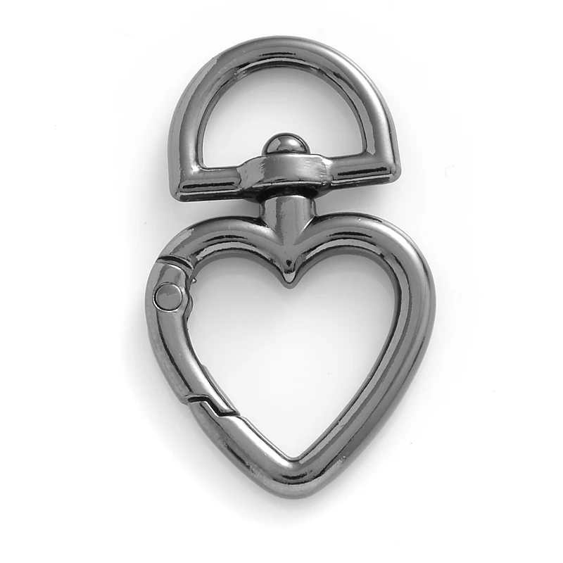 5Pcs Metal Heart-Shaped Snap Hook Collar Carabiners Hooks Bags Strap Buckles Lobster Clasp KeyChain Snap Ring Outdoor Tools