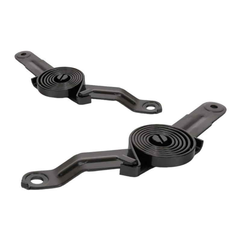462A Left Right Hood Hinge Spring Assembly Set, 2 Black Metal Clock Spring Units with Arm Brackets and Mounting Holes for Hood