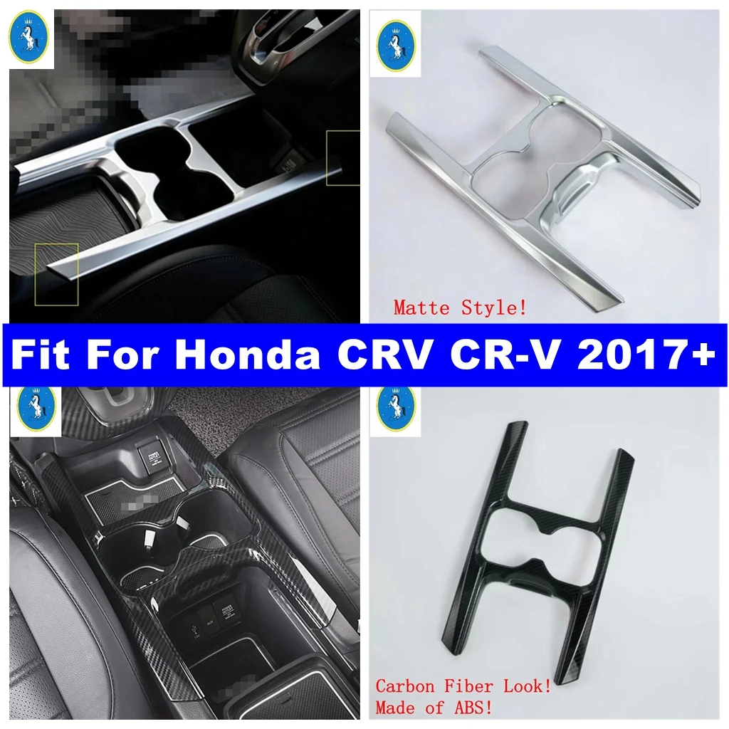 

Carbon Fiber Car Front Central Control Water Cup Holder Frame Cover Trim For Honda CRV CR-V 2017 - 2020 ABS Interior Accessories