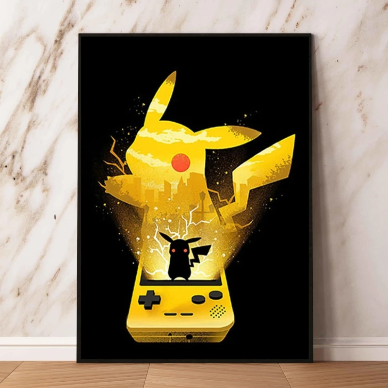 Japanese Anime Canvas Paintings Pokemon Pikachu Modern Home Birthday Gifts Decorative Poster Toys Wall Decoration