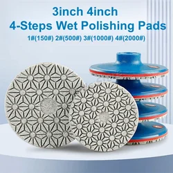3inch 4inch Wet Polishing Pads 4 Step Diamond Polishing Disc For Concrete Granite Marble Polishing Sanding Discs Power Tools