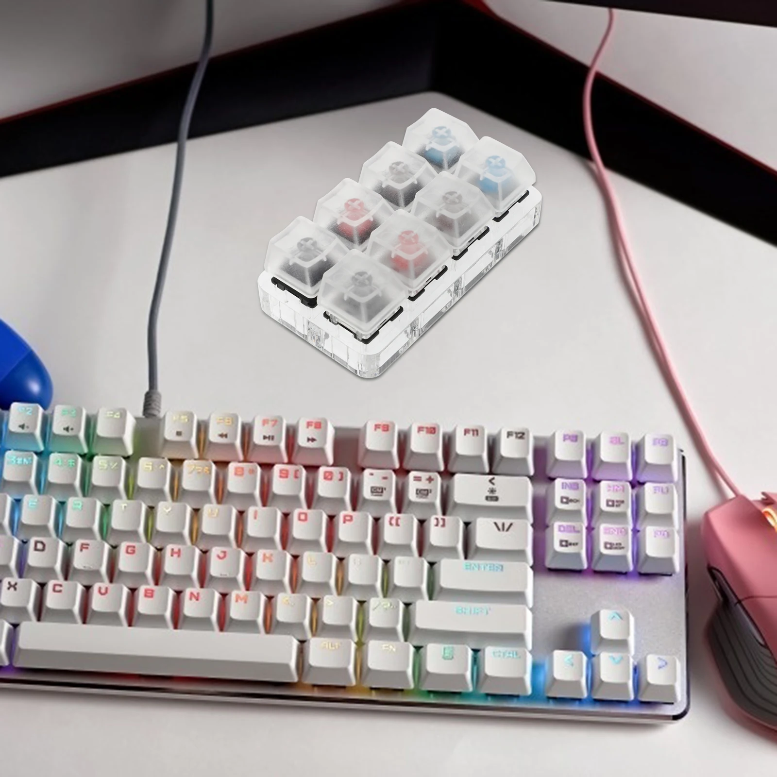 

Axle Tester Keyboard Sampler 4-Key Shaft Keycaps Computer Mechanical Acrylic Testing Tool Part