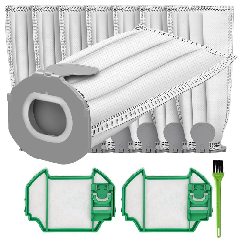Сменные мешки для пылесоса Vorwerk VK7, 8 мешков для пыли и 2 фильтра для пылесоса Vorwerk Kobold FP7