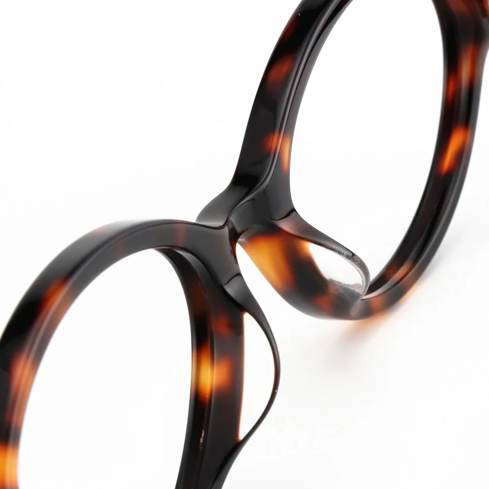 تشانغ يوان النسخة الإنجليزية خمر إطار النظارات البيضاوي المألوف السلس مضيئة نظارات للرجال النساء نظارات دودة الكتب #4