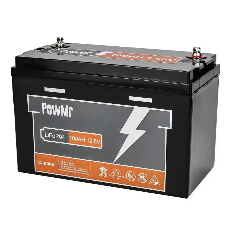 High-capacity PowMr Solar Battery Pack - 4 Units of 100AH 12V Lithium Lead-Acid Gel Batteries for Reliable  Power