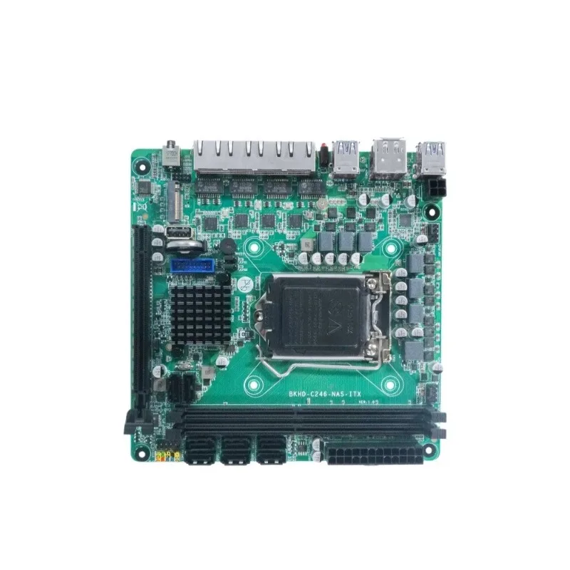 For BKHD-C246-NAS-ITX-MB Mini-ITX Motherboard LGA1151 Socket 8th To 9th  CPU for NAS Server 4-port 2.5G Ethernet 8xSATA