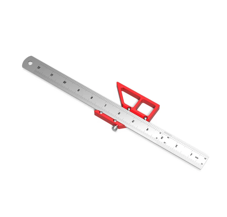 Woodworking Scribe Center Finder Line Drawing Ruler 45/90 Degree Angle Scribing Marking Gauge Carpentry Multifunctional Tool