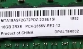 

Для 16G 2RX8 PC4 2666V ECC REG MTA18ASF2G72PDZ-2G6E1