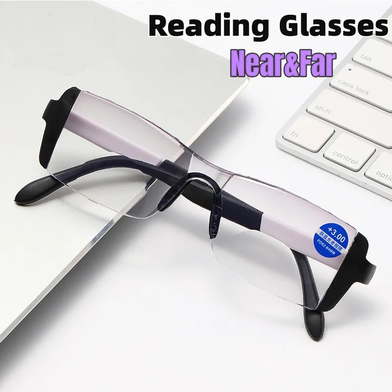 

Women Progressive Bifocal Reading Glasses Vintage Retro Blue Light Blocking Presbyopia Eyeglasses Unisex Trendy Near Far Eyewear