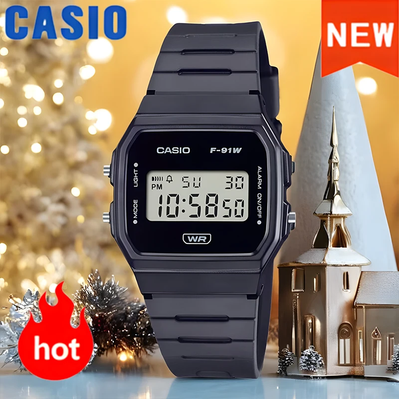 ساعة كاسيو كوارتز للرجال تصميم كلاسيكي مربع 30 متر مقاومة للماء شاشة رقمية ساعات كاجوال للطلاب