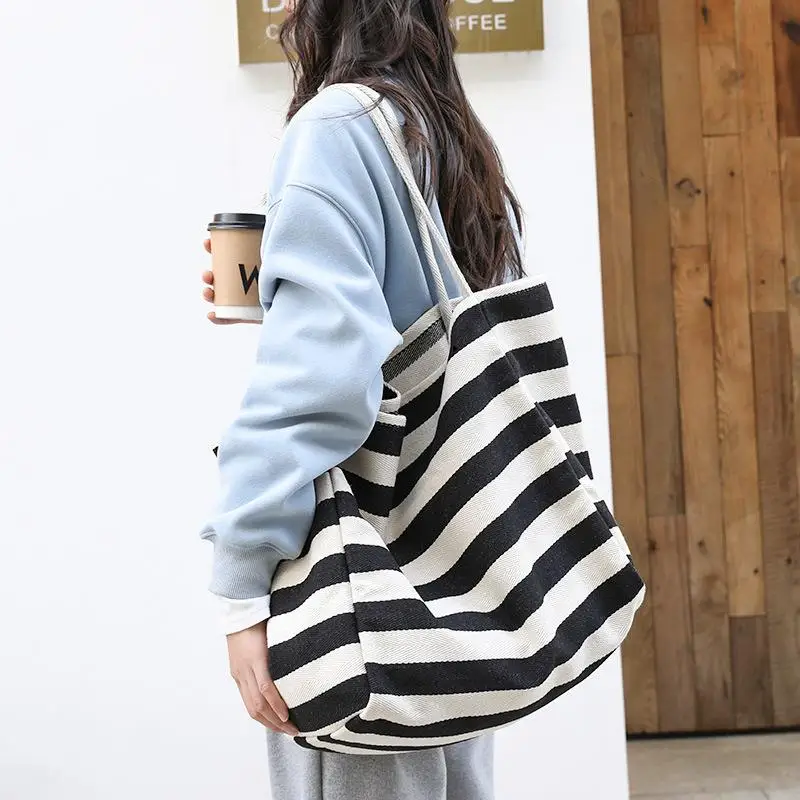 

Large Size Canvas Bag Simple Creative Handheld Eco-Friendly Bag Daily Crossbody Bag Fashionable Women's Handbag
