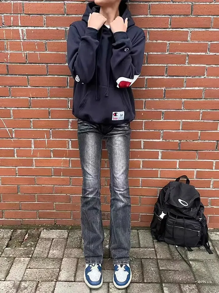 

Washed Black Grey Men's Slim Fit Straight Leg Jeans Cleanfit High Street Style Vibe517 Trendy Casual Wear mid Waist Zipper Cl...