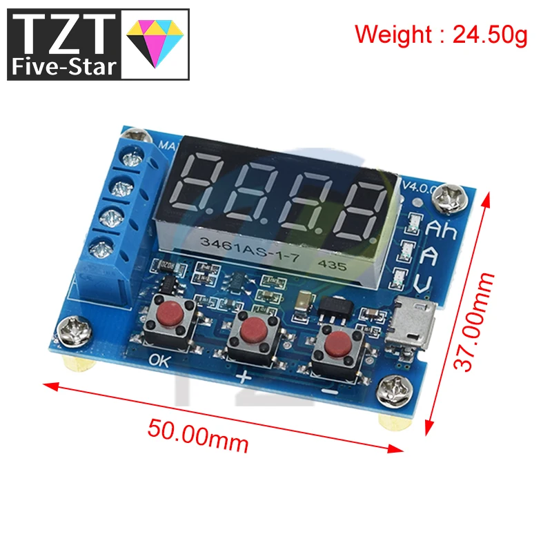 ZB2L3 Battery Tester LED Digital Display 18650 Lithium Battery Power Supply Test Resistance Lead-acid Capacity Discharge Meter