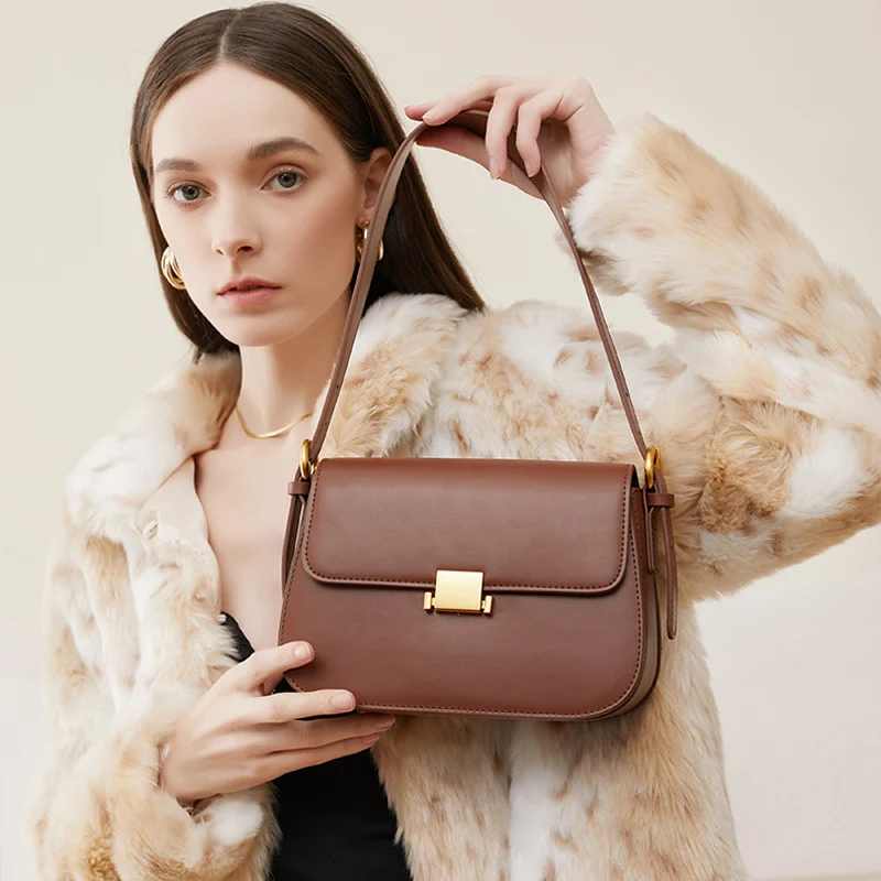 

2025 Genuine Leather Woman Bag Small Square Shoulder Bag Handbags Ladies Crossbody Bags Luxury Designer Minimalism Bag Tofu Bag