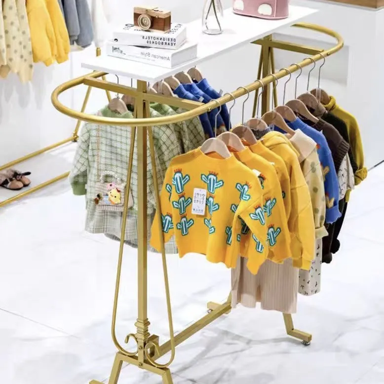 Nakajima Shelf Double-sided clothes hanging rod Clothing store Double-row display rack Women's clothing store Round clothe