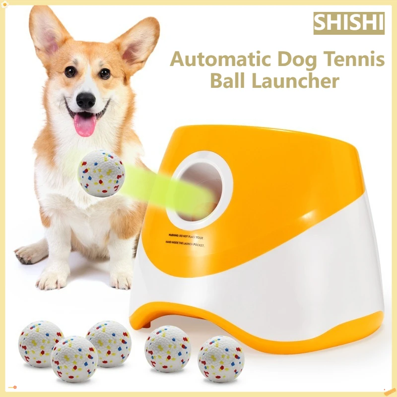 

6 Ball Automatic Dog Tennis Ball Launcher Dogs Chase Toys Automatic Fun Interactive Machine Fun Interactive Rechargable Catapult