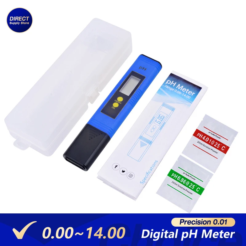 Portable Digital PH Pen Type Acidity Measuring Meter High Precision 0.01 PH Tester Pool Aquarium Water Quality Test Tool