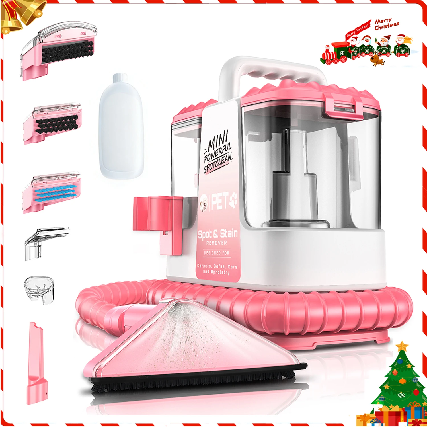 

Upholstery Cleaner Device and Wet Vacuum Cleaner - 32Kpa Compact Washing Textile Cleaner for Carpet, Upholstery Car Seats & Sofa