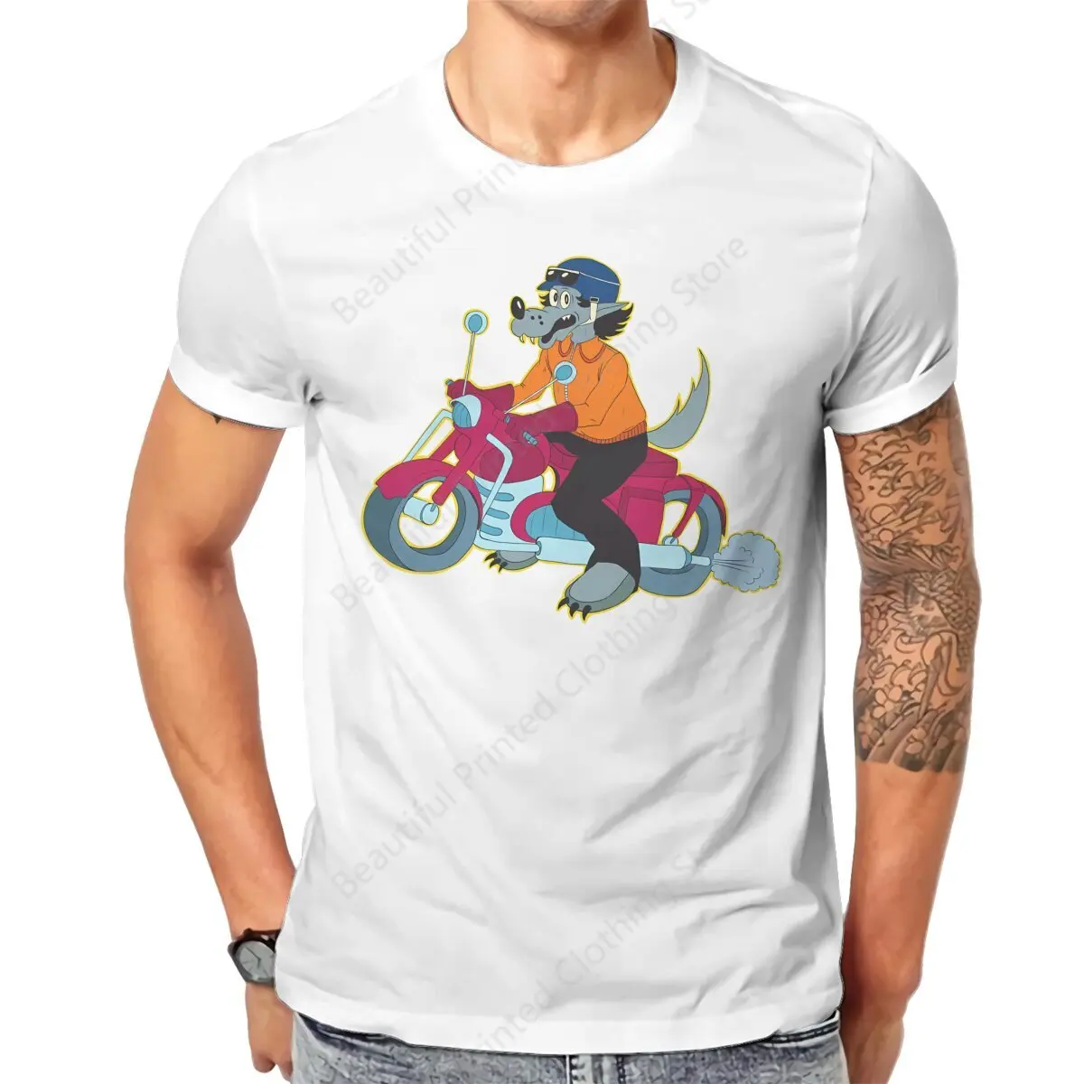 

Couple T-Shirt Nu Pogodi Well Just You Wait Wolf Hare Cartoon Funny Printing T-ShirtsO-Neck Breathable Tee Cotton Fun Tees