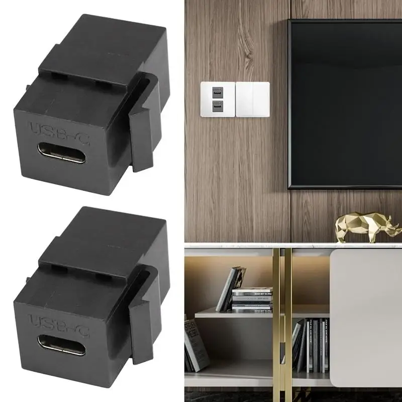 USB 3.1 tipo-c fêmea para fêmea inserir conector de pressão, durável e leve Keystone Jack, 5Gbps
