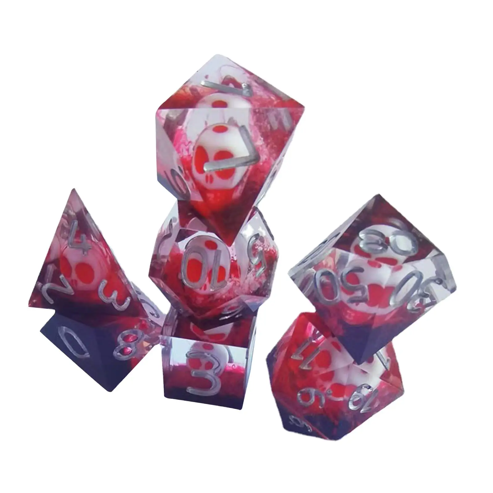 

7Pcs Polyhedral Dices Set, Multi Side, Toys, Numeral Dices Props,