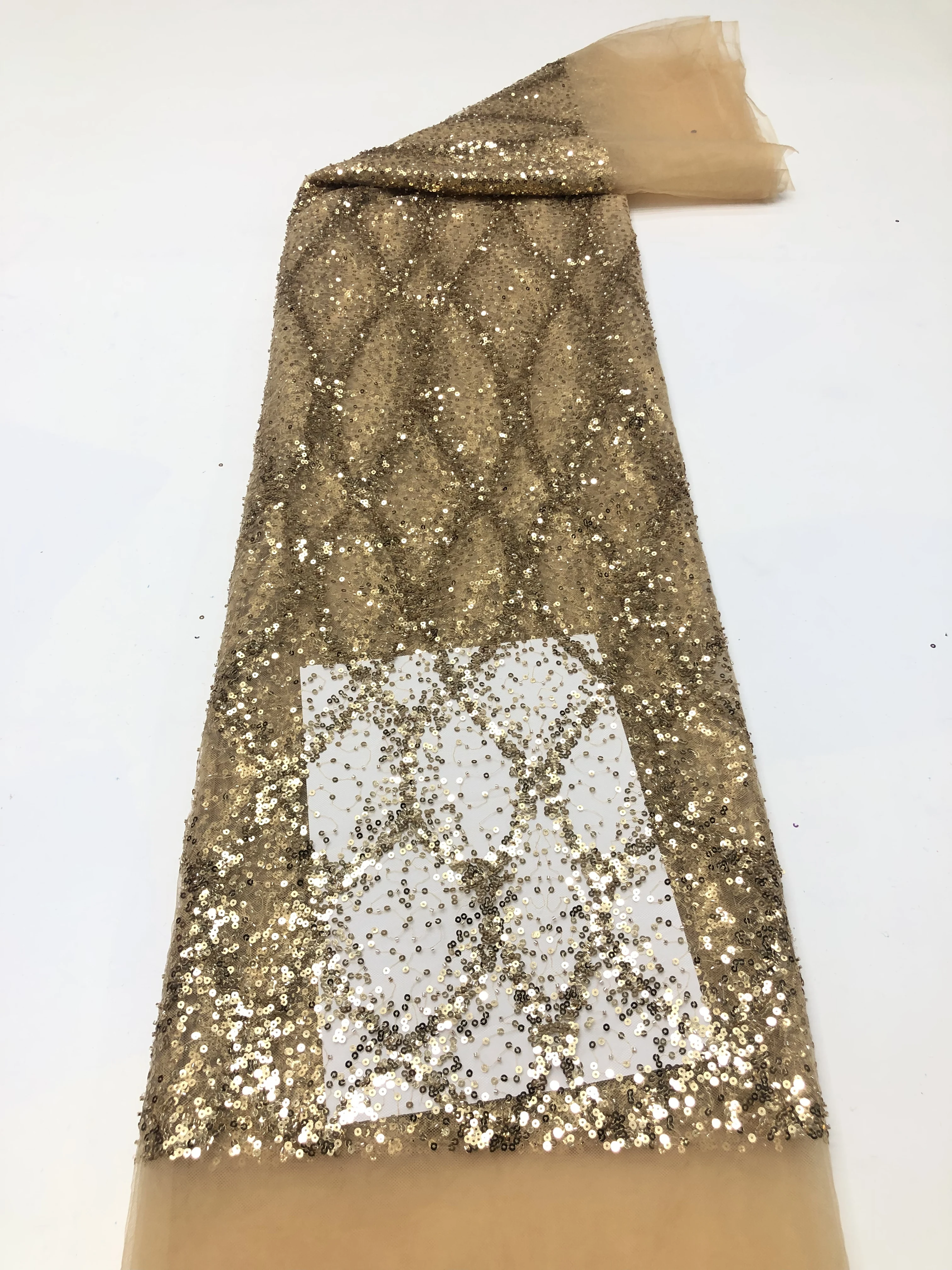 ผ้าลูกไม้ตาข่ายปักเลื่อมแอฟริกัน 5 หลา ผ้าลูกไม้ทูลล์ตาข่ายฝรั่งเศสไนจีเรียคุณภาพสูง 2025 สำหรับตัดเย็บชุดเดรสงานแต่งงานหรูหรา