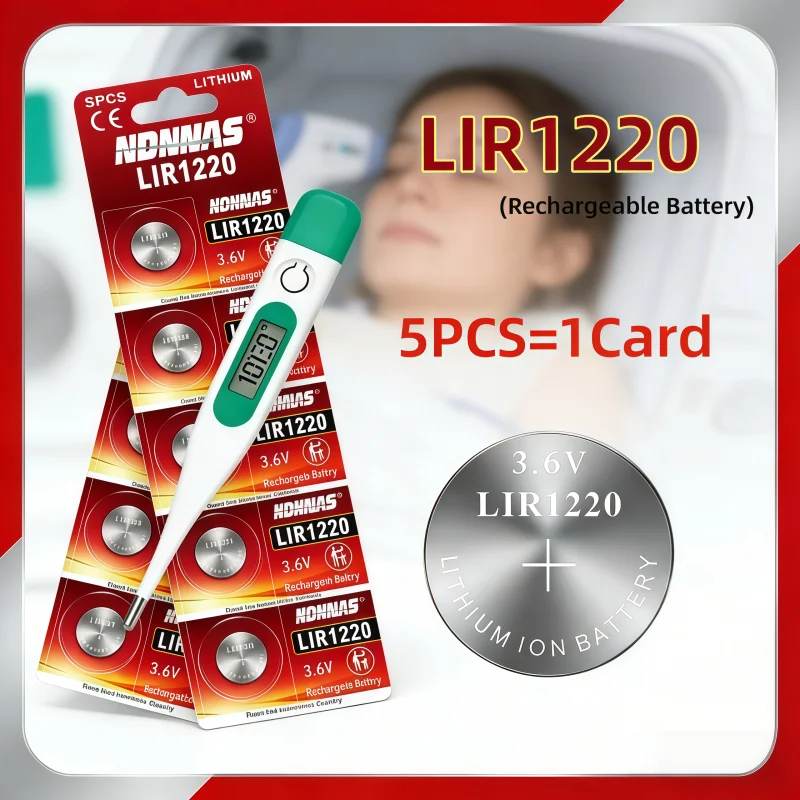 5-60PCS LIR1220 3.6V Genuine Rechargeable Coin Cell Patch Transposon New Original Lithium-ion Button Battery Replaces CR1220
