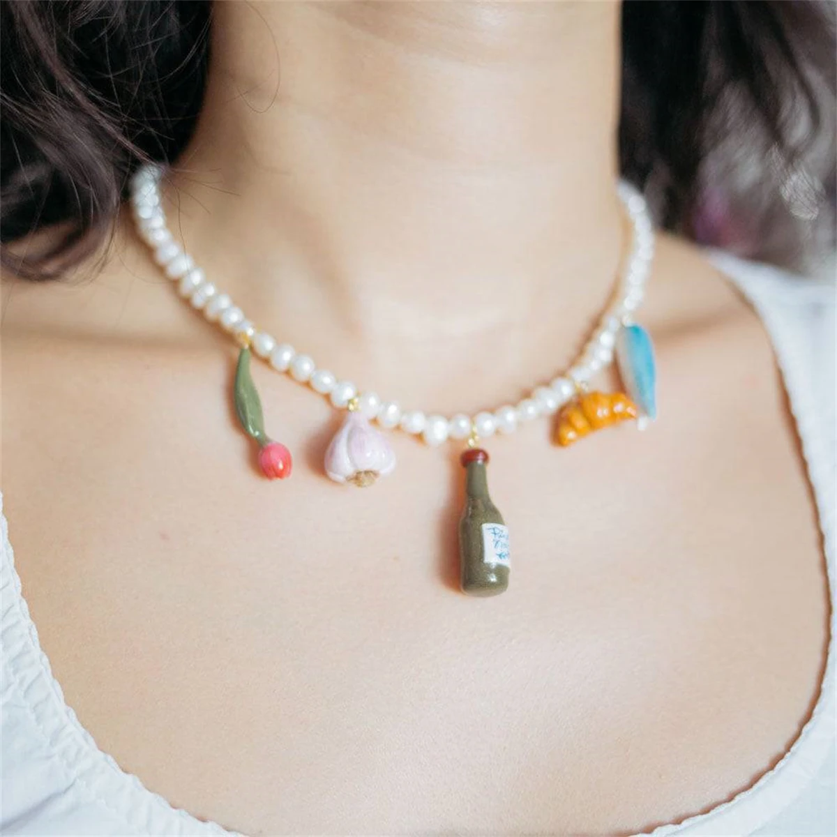 قلادة سلسلة الطعام DIY أدوات مائدة الطعام المصنوعة من الفولاذ المقاوم للصدأ المطلي بالذهب للحفاظ على الألوان