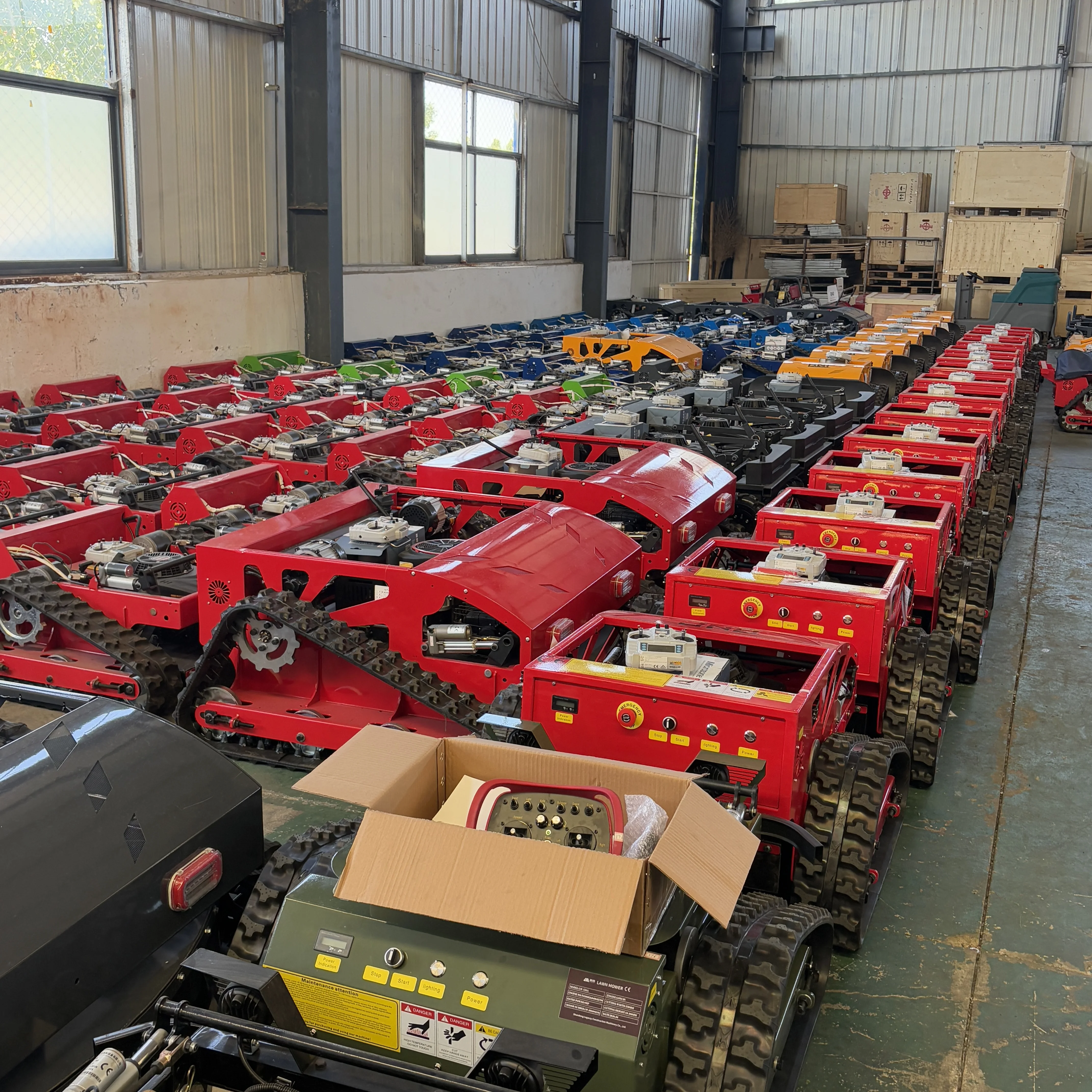 

Customized wholesale and retail agricultural equipment self-propelled remote control rubber track mini robot lawn mower
