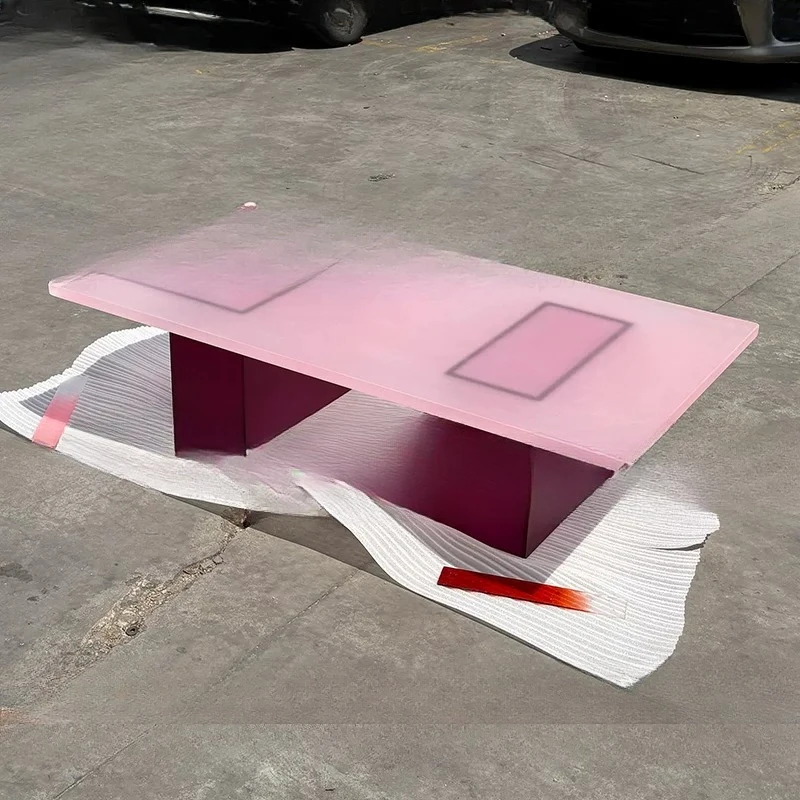 

wind acrylic pink coffee table living room household small apartment minimalist creative homestay minimalist table
