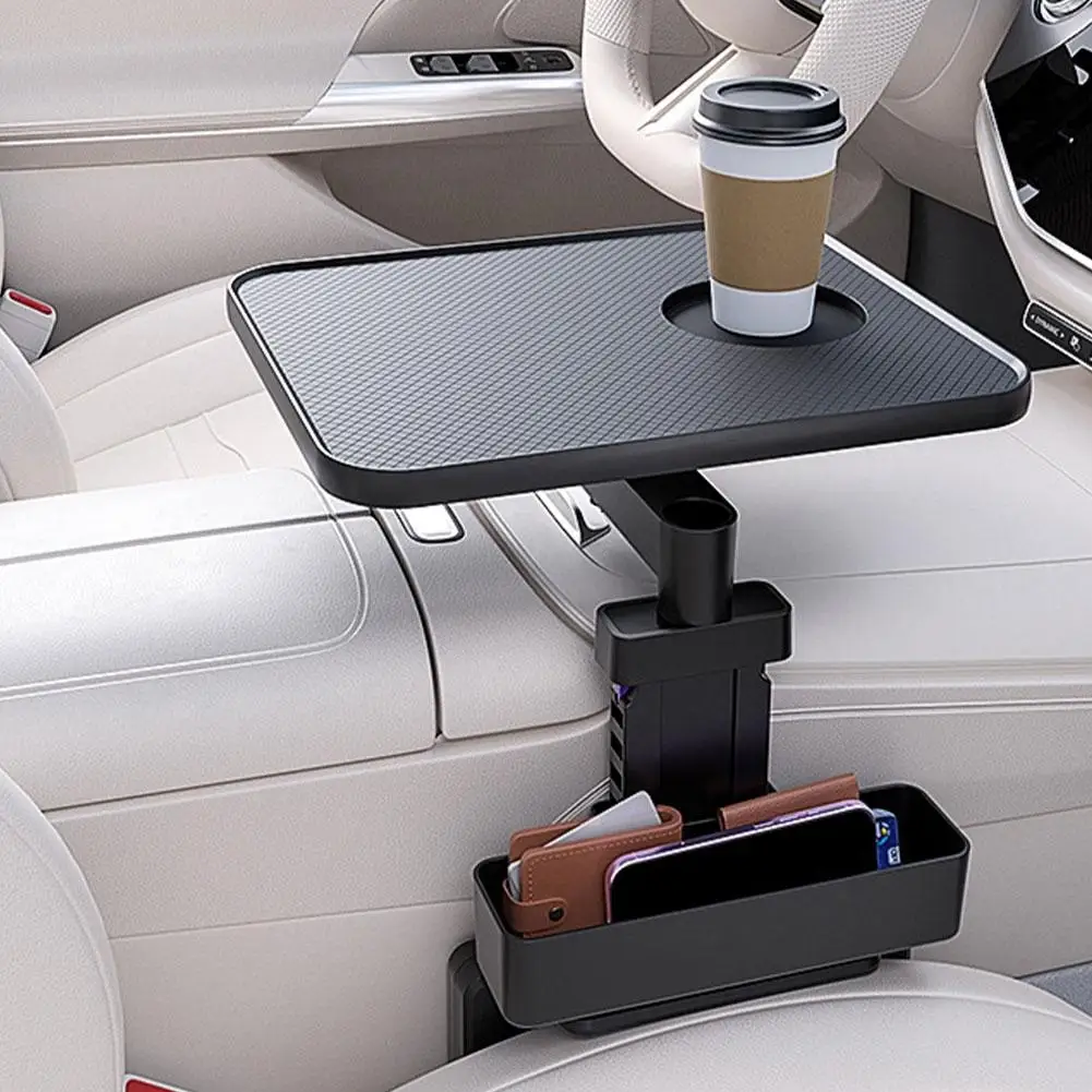 Auto-Montierter Hängender Kleiner Tisch mit Drehbarem Innensitz, Getränkehalter, Esstisch, Universeller Multifunktionaler Autotisch – Detail 20