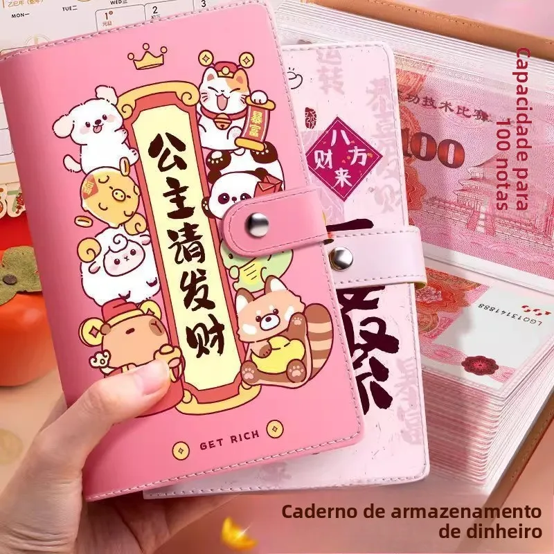 livro-de-economia-de-dinheiro-princesa-cartoon-organizador-de-dinheiro-para-estudantes-femininas-capacidade-para-100-clips
