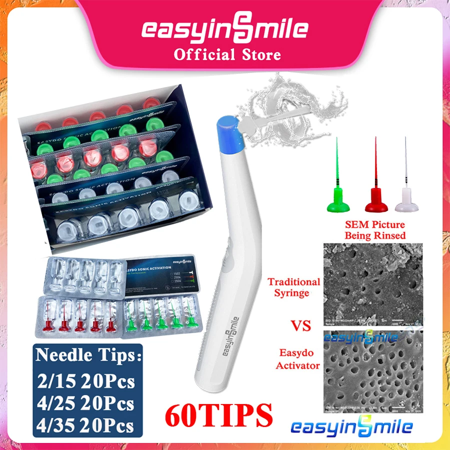 Easyinsmile Dental Sonic Irrigator Tips Endo Sonic Activator With LED Light For Dental Instrument Root Canal Sonic Irrigator