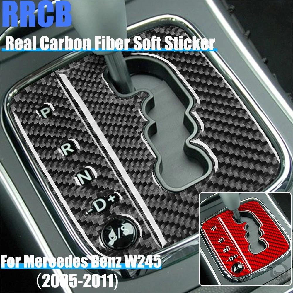 

Carbon Fiber Car Accessories Gear Shift Panel Cover Soft Sticker For Mercedes Benz W245 B-Class 2005 2006 2007 2008 2009 10 11