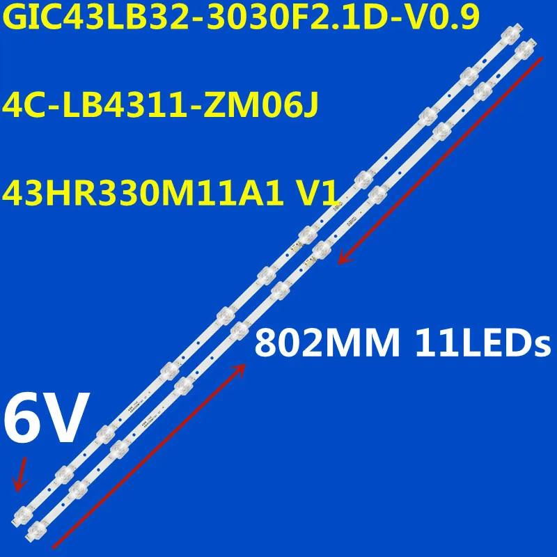 

2PCS LED Strip For 43S6500FS 43S6500 43S423 43S421 43S325 Thomson 43UD6426 43UD6406 4C-LB4311-HR01J ZM05J ZM06J 43HR330M11A1