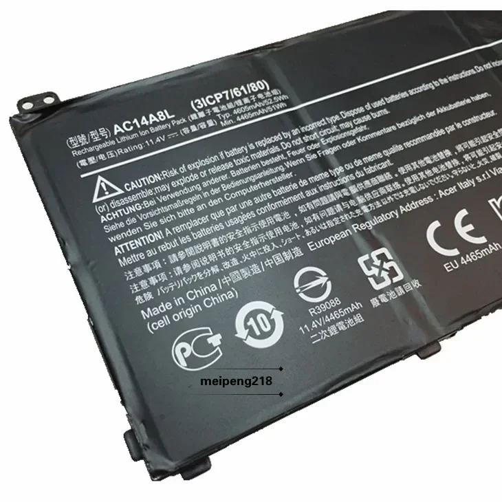 2024 Baterie do Acer Aspire VN7-571 591G 592g 791 Ac14a8l Bateria do laptopa