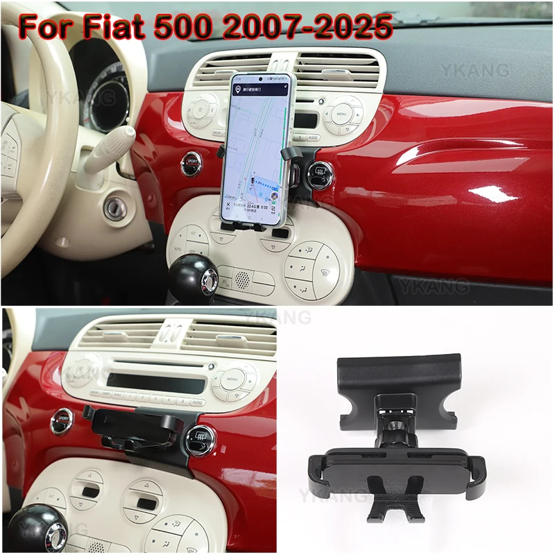 For Fiat 500 2007+Center Console Phone Holder Modified Accessory Automotive Phone Holder GPS Navigation Bracket