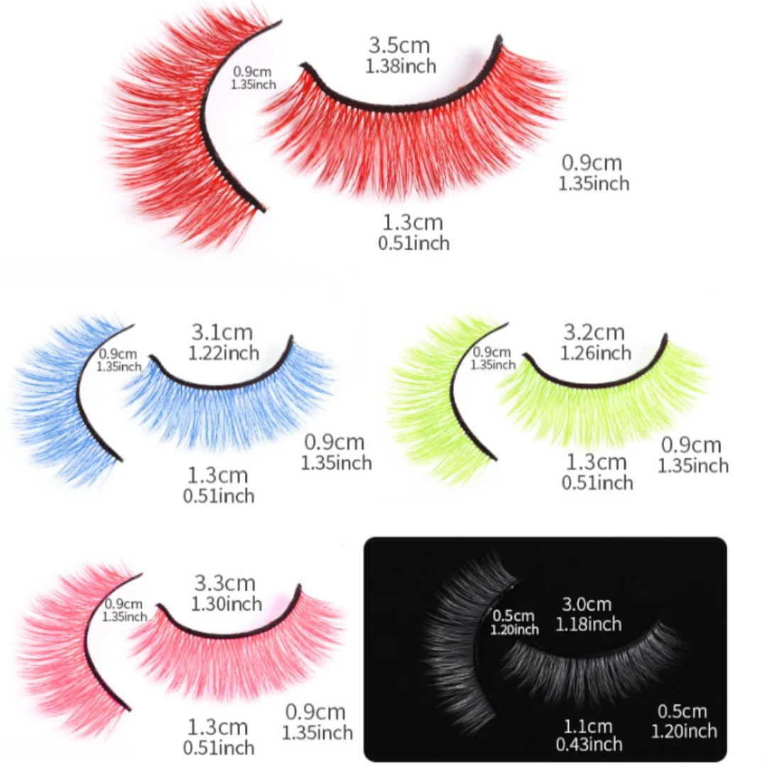 10 pairs of Colorful Eyelashes Cat Eye False eyelashes, natural color fluffy eyelashes suitable for Halloween, Thanksgiving