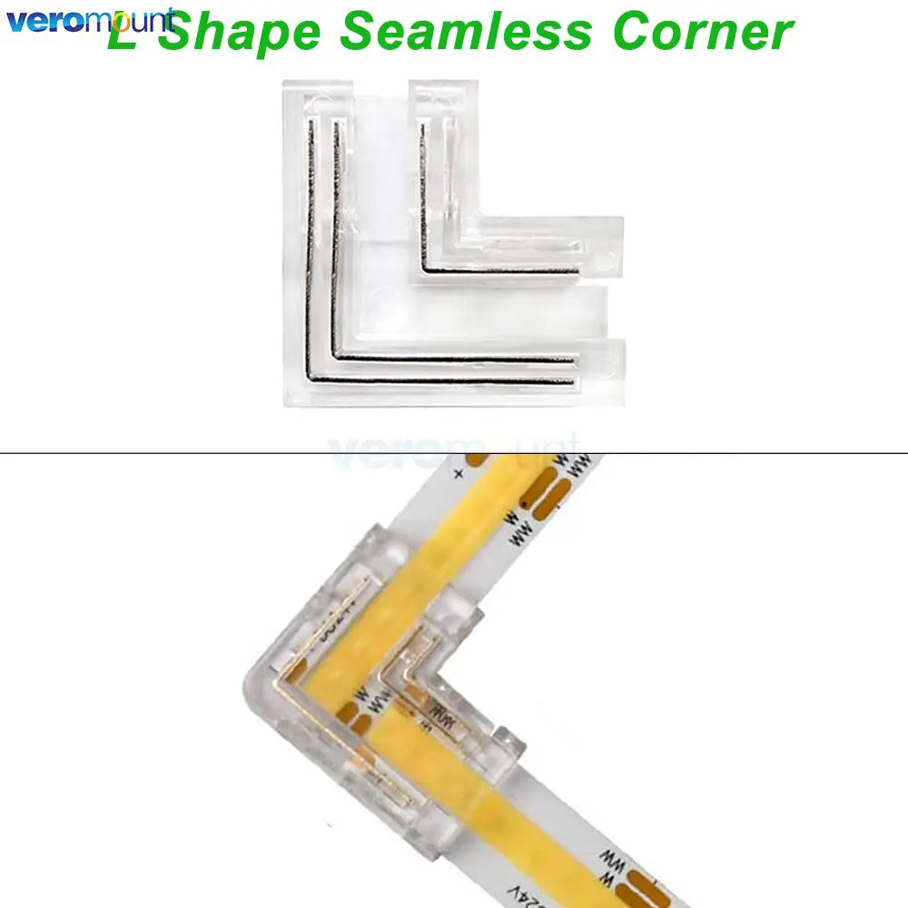 3Pin CCT COB LED Strip Fast Connector for IP20 CCT FOB Strip 8mm 10mm Solderless Solder Free Strip to Strip / Wire Joint Corner