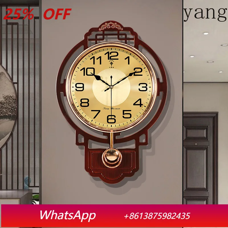 

LH high-end living room wall clock fashion wall personalized light luxury new Chinese living room wall clock