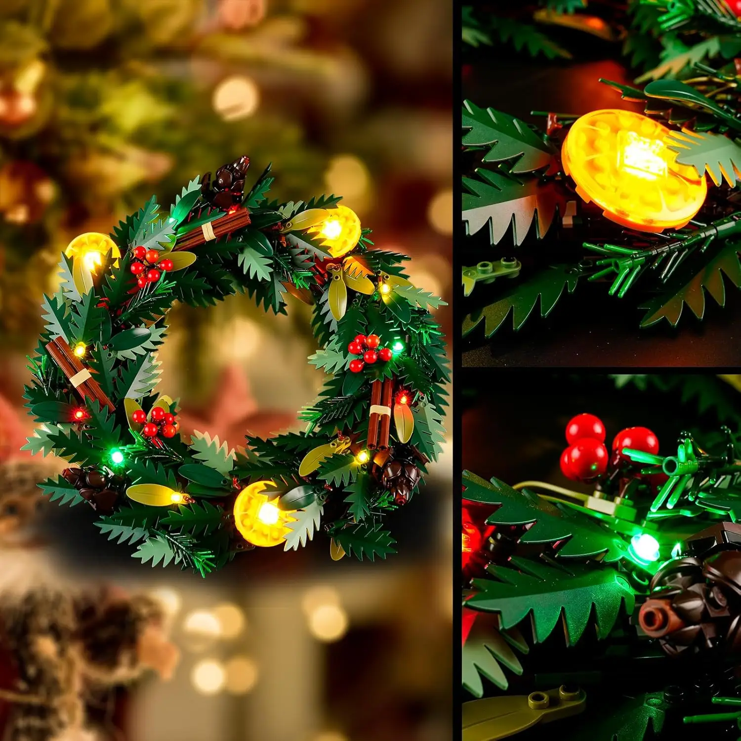 HPROSPER 5V LED Light (No Model) For LEGO 10340 Icons Christmas Wreath Light Up your Building Blocks With Battery box