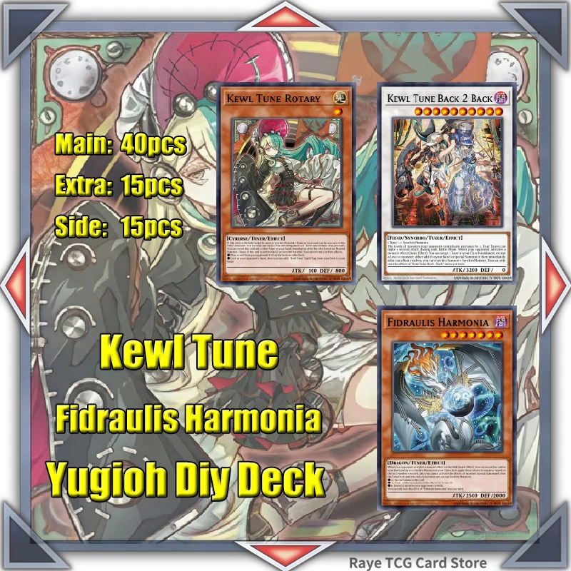 70PCS Kewl Tune Fidraulis Harmonia Yugioh Card Game Deck Fácil de Jogar Não Original Master Duel DIY Deck