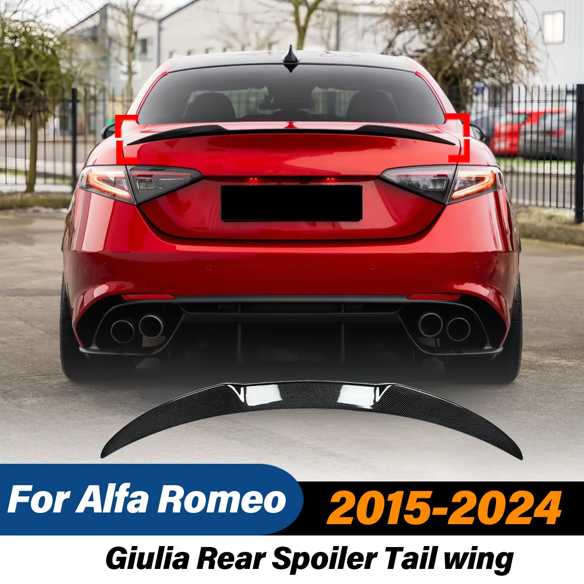 

For Alfa Romeo Giulia 2015 2016 2017 2018 2019 2020 2021 2022 2023 2024 Rear Spoiler Tail Wing Modification Accessories