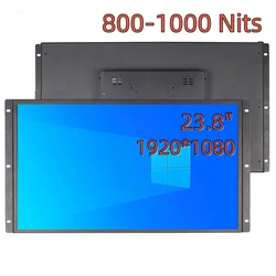 23.8 Inch 1000 Nits Open Frame Monitor Outdoor Use Sunlight Capacitive Touch Industrial Lcd Display with AV BNC VGA HDMI USB