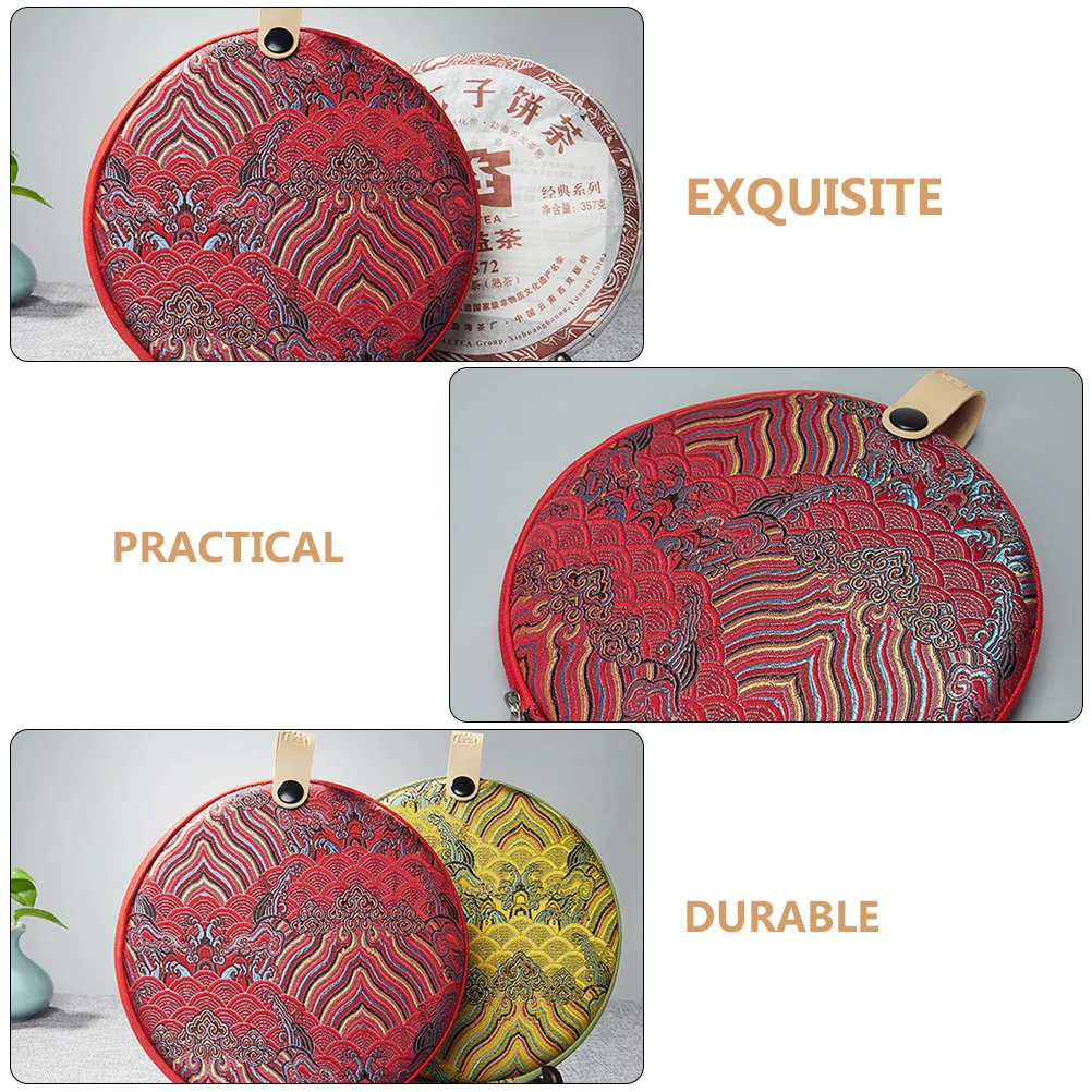 Chinese Style Cloth Art Tea Cake Storage Bag Puer Tea Cake Box Travel Bag Empty Tea Packaging Bag