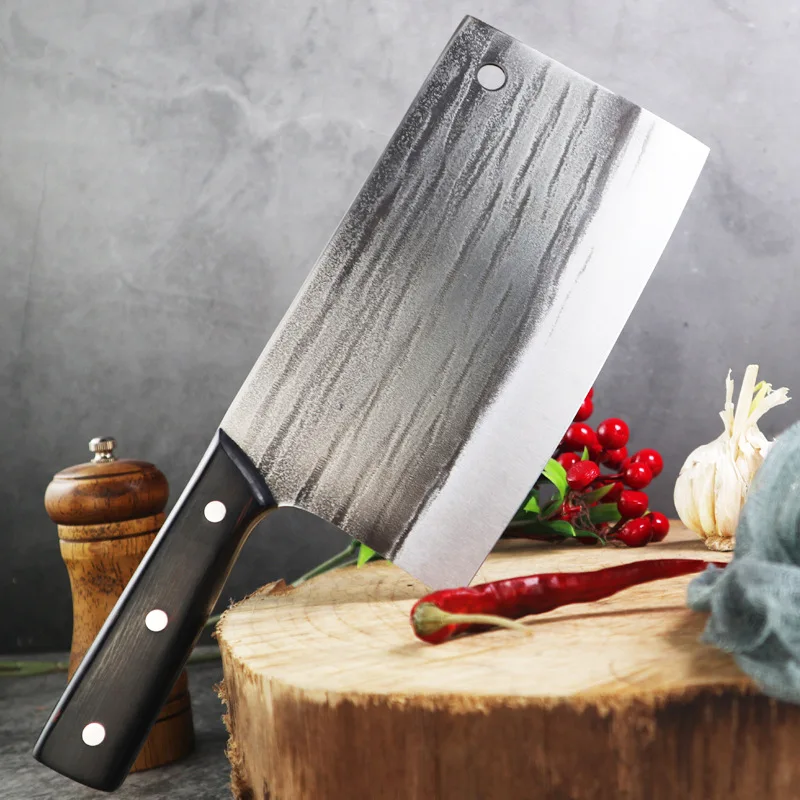 

LiangDa Butcher Knife High Carbon Clad Steel Chop Knife Handmade Forged Chinese Cleaver With Full Tang Handle Chef Cooking Tools