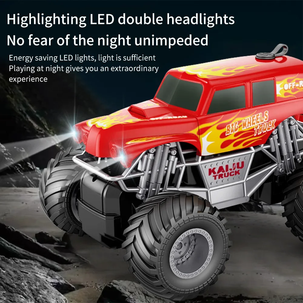 Remote Control Off-Road Vehicle Safe Sturdy With LED Light Endurance School Bus Climbing Bike Mountain Bike